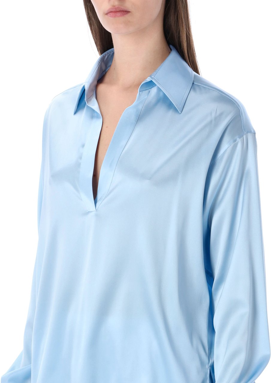 Tom Ford Polo Blouse Frost Light Blue Lichtblauw