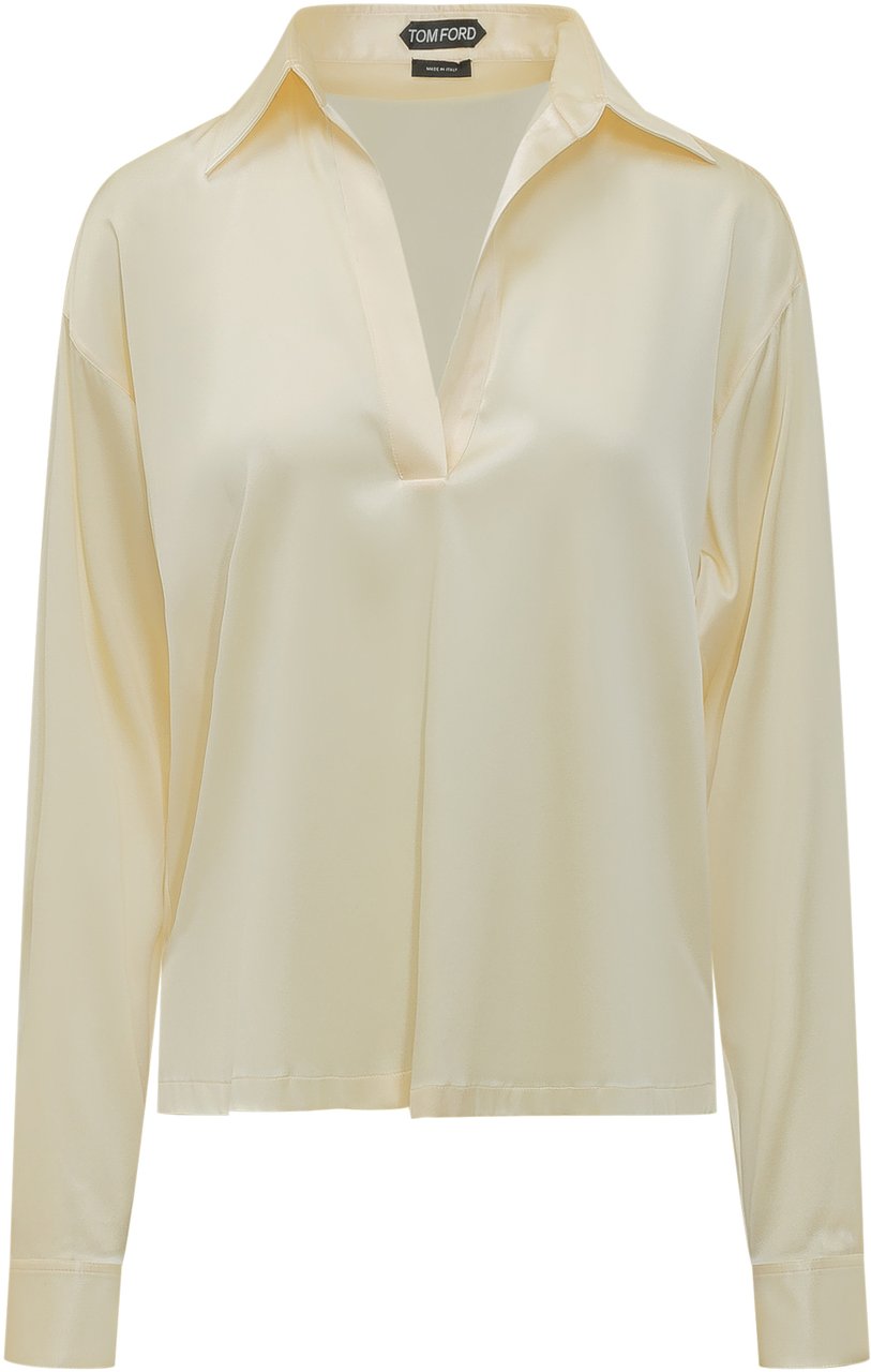 Tom Ford Blusa con Scollo a V e Colletto Wit