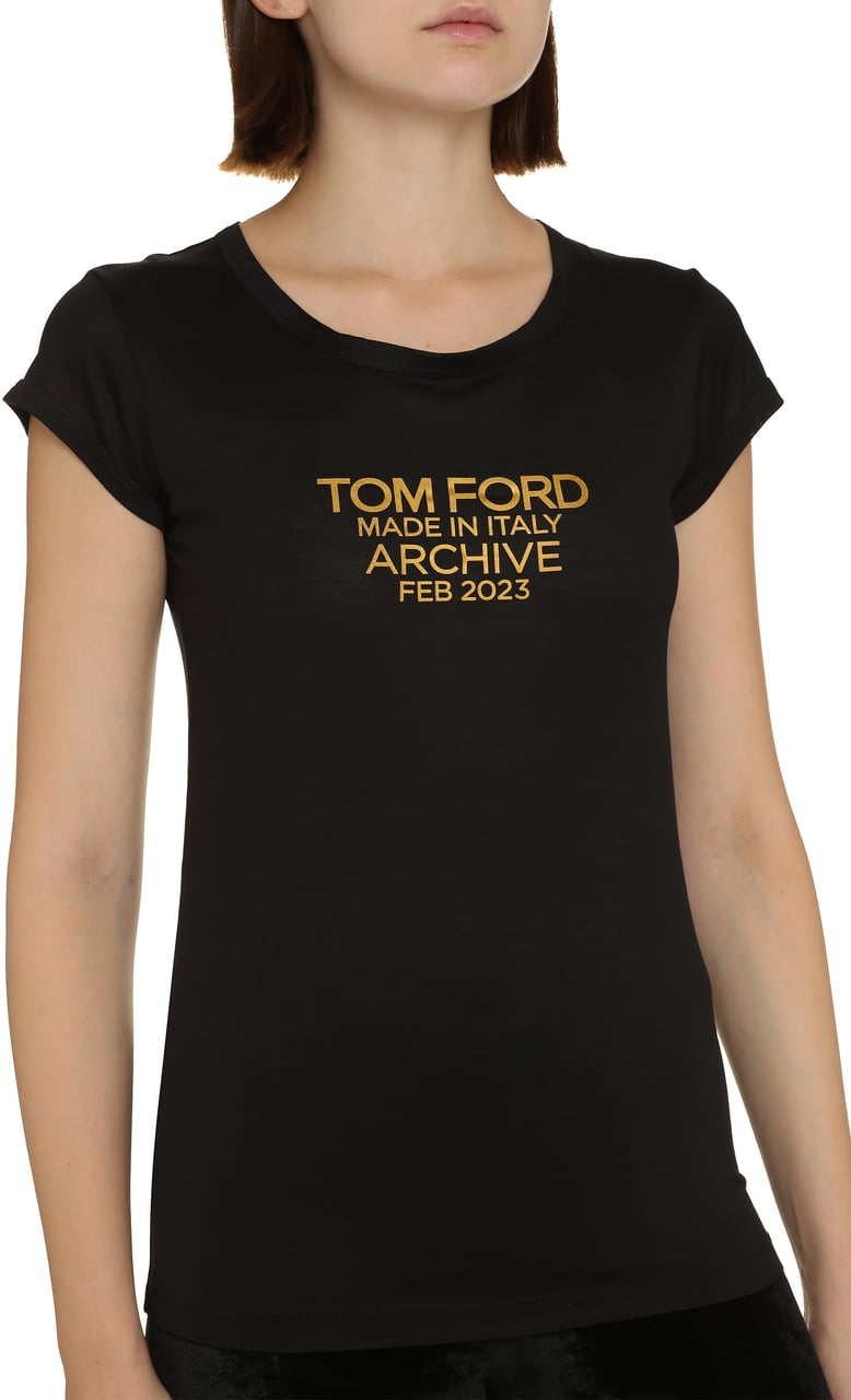 Tom Ford Silk T-shirt Zwart