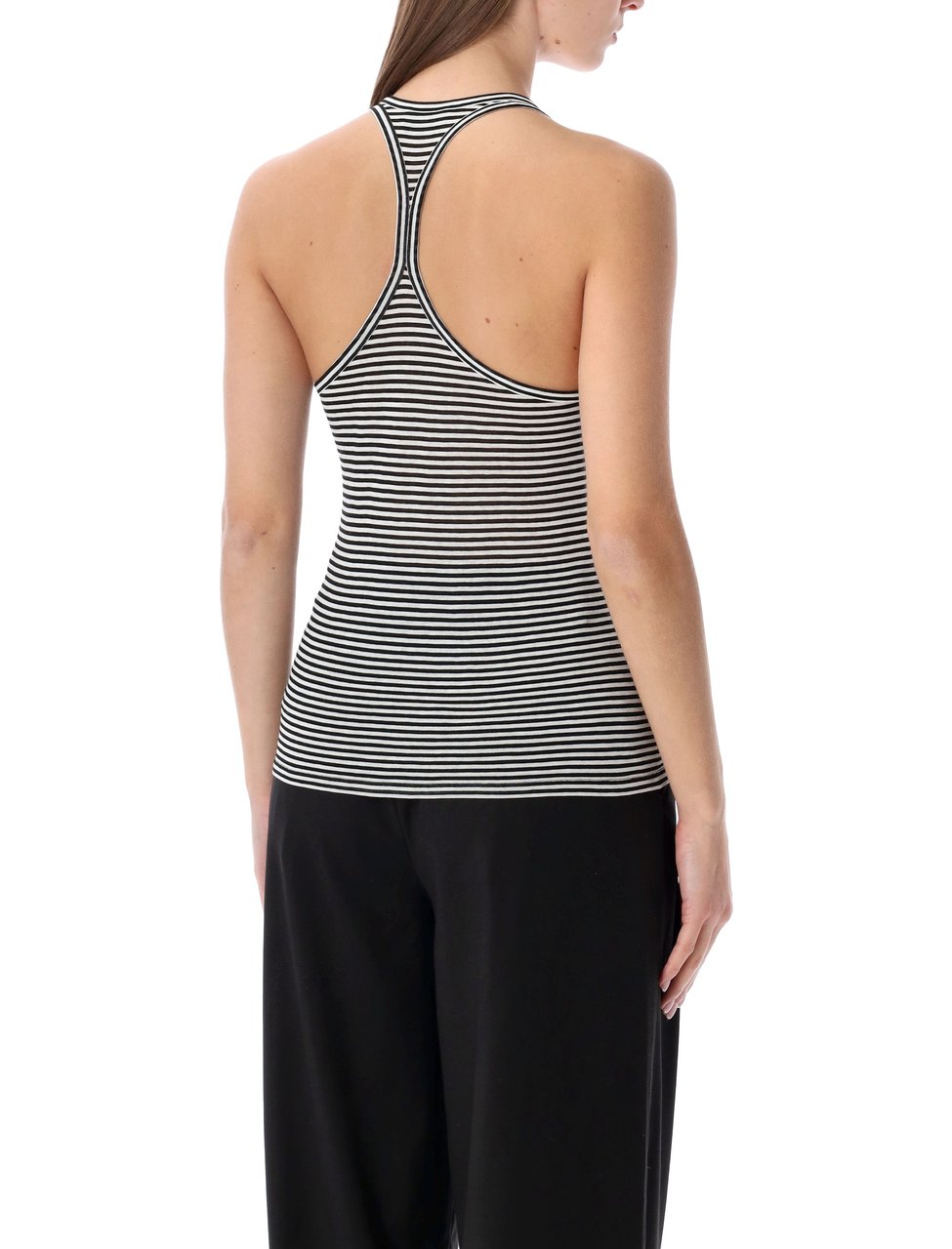 Tom Ford Tom Ford striped viscose racerback top Zwart
