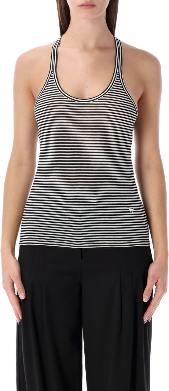 Tom Ford Long Sleeve Tee Stripes Black White Stripes Zwart