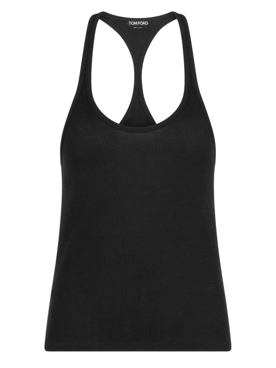 Tom Ford Racerback Ribbed Tank Top Zwart