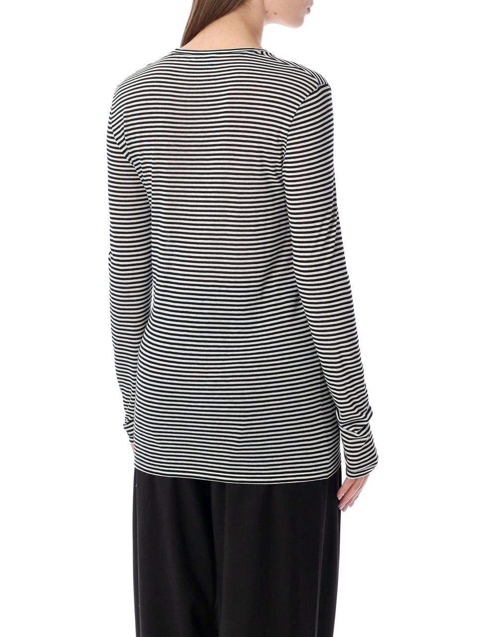 Tom Ford Tom Ford striped long-sleeve viscose top Zwart