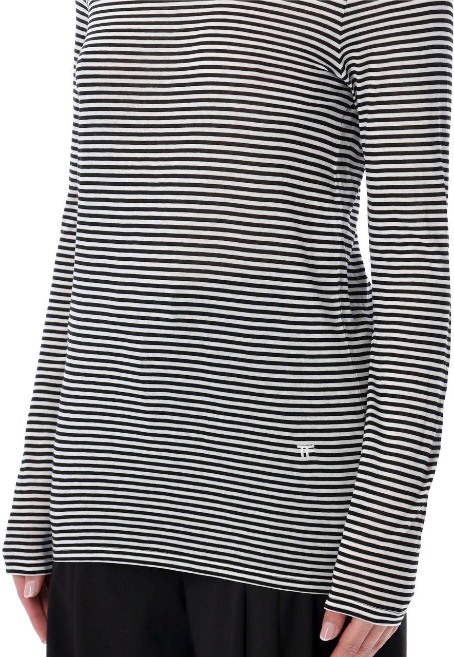 Tom Ford Tank Top Stripes Black White Stripes Zwart