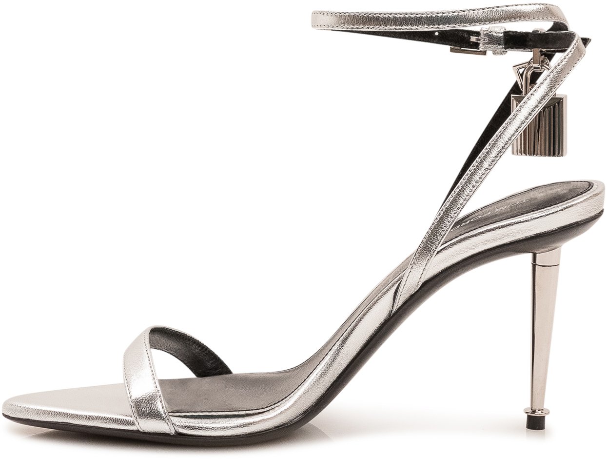 Tom Ford Sandalo Pointy Naked con Tacco Sottile Zilver