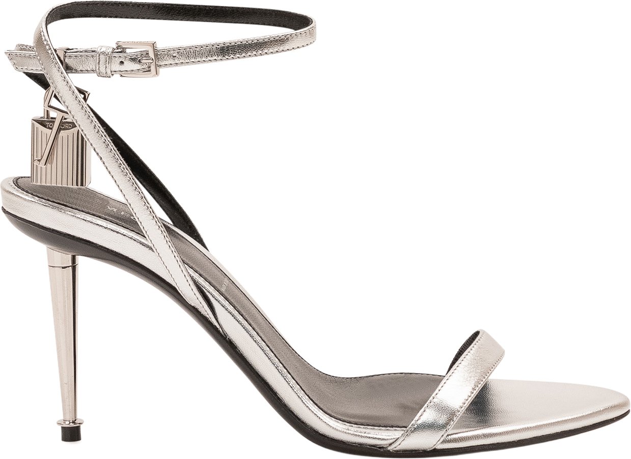Tom Ford Sandalo Pointy Naked con Tacco Sottile Zilver