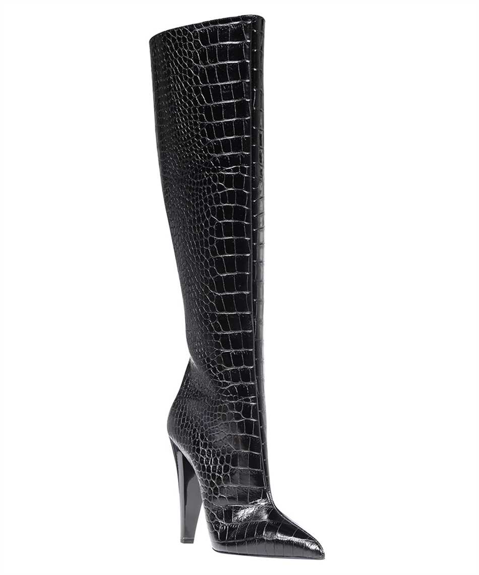 Tom Ford Croco-print leather boots Zwart