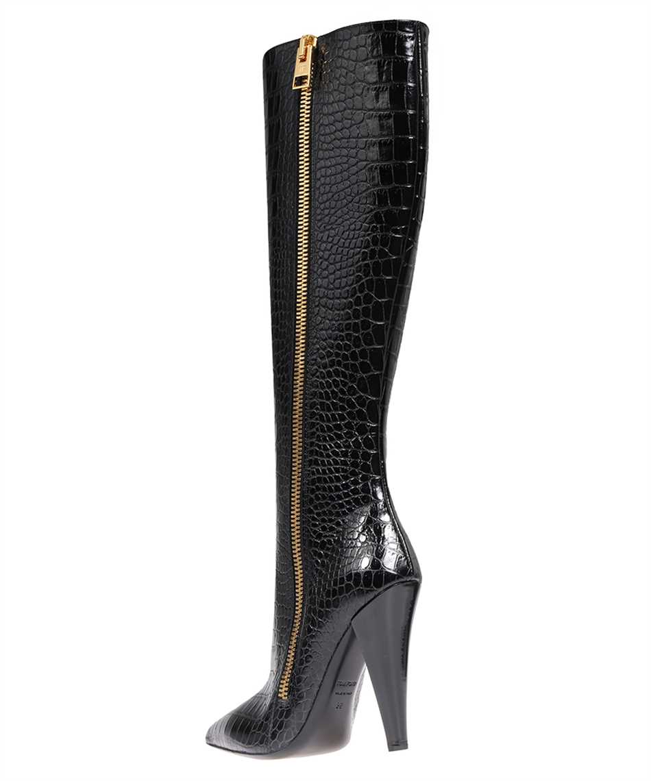 Tom Ford Croco-print leather boots Zwart