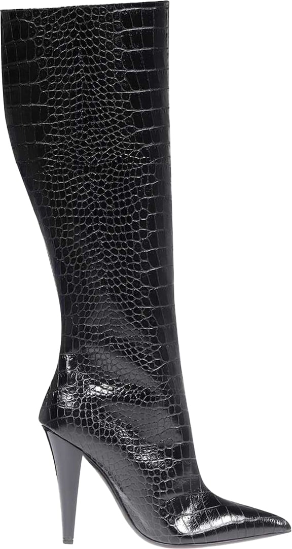Tom Ford Croco-print leather boots Zwart
