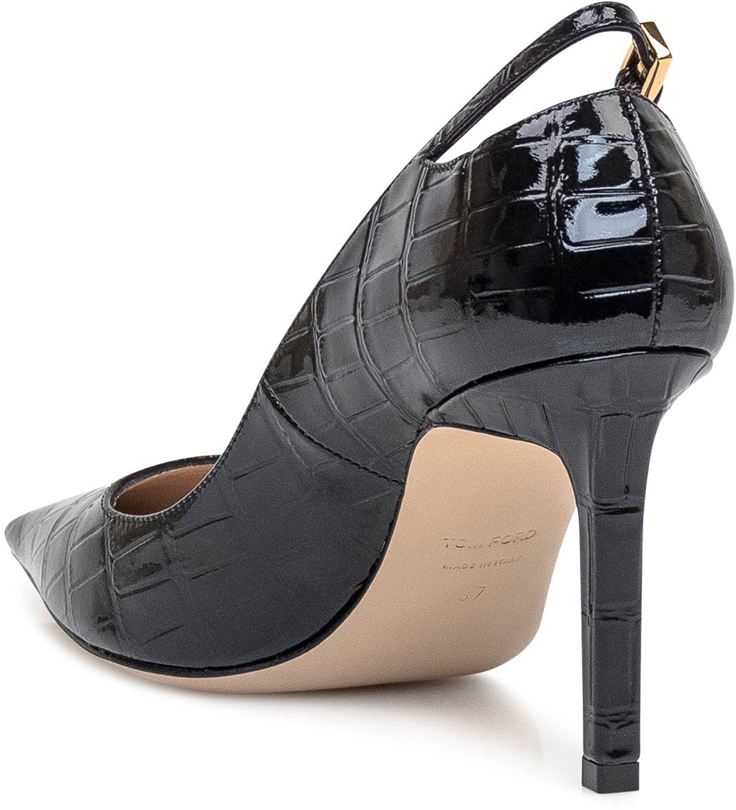 Tom Ford Tacco a Spillo Coccodrillo Zwart