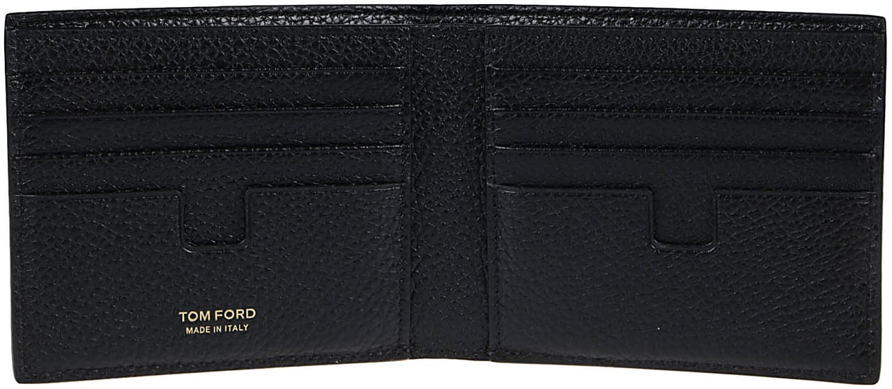 Tom Ford Logo Printed Bifold Wallet Black Zwart