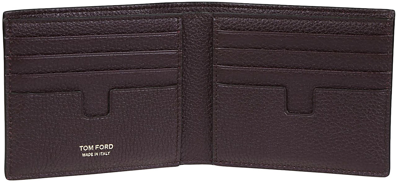 Tom Ford Logo Printed Bifold Wallet Brown Bruin