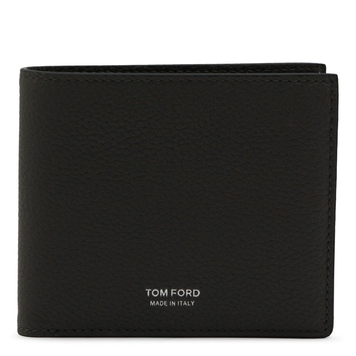 Tom Ford Textured Leather Wallet with Compartment and Logo Grijs