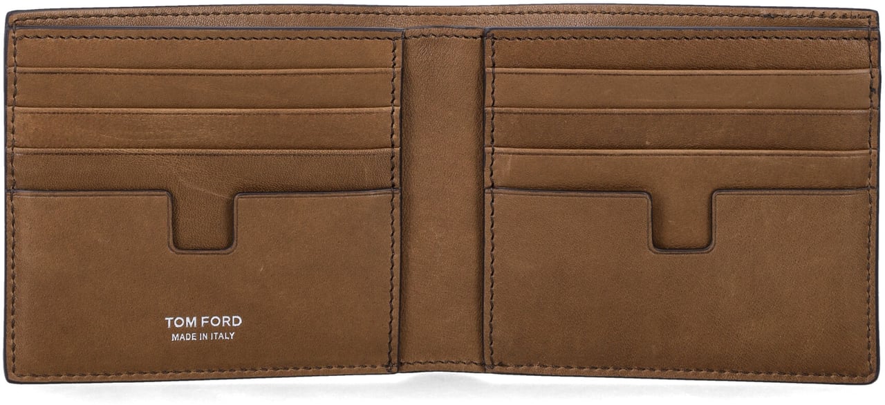 Tom Ford Bifold Wallet Nubuk Olive Brown Bruin