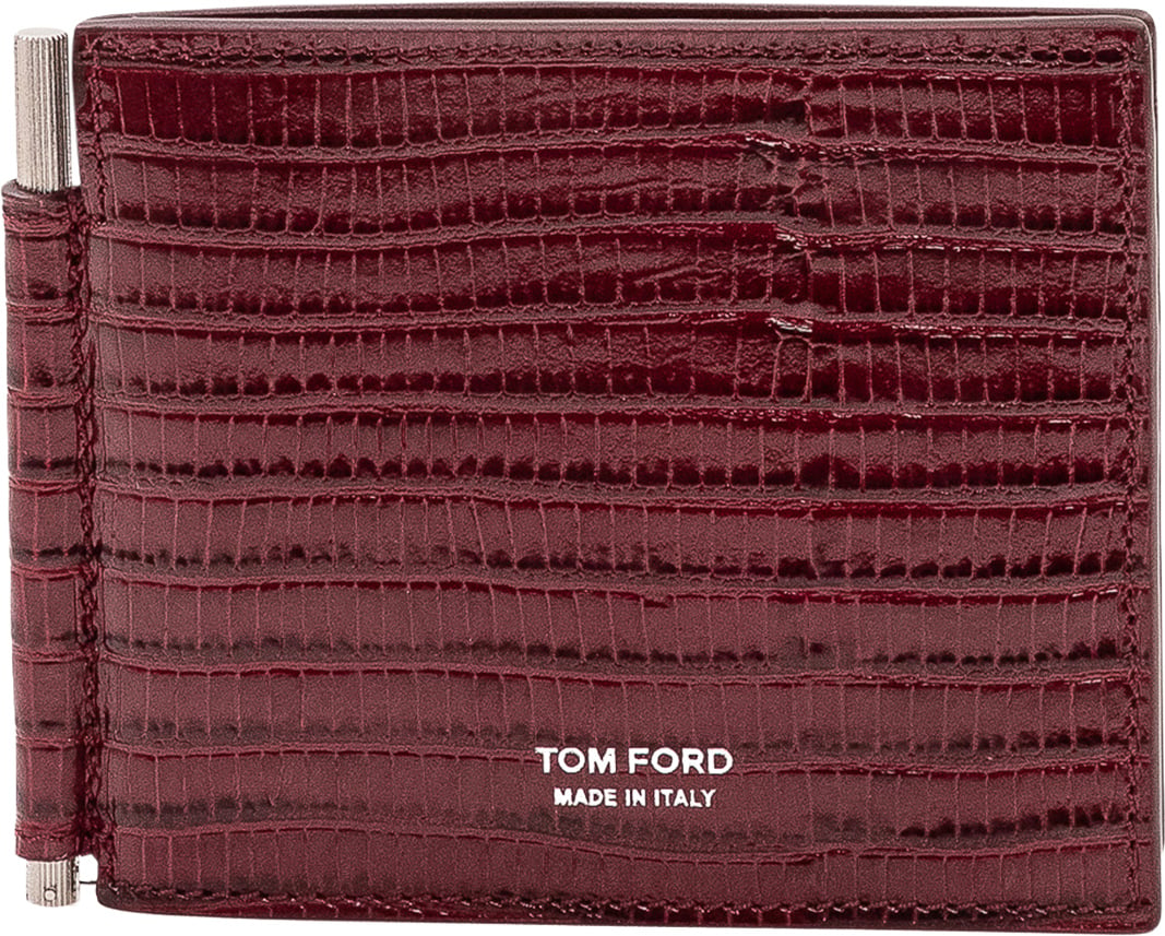 Tom Ford Portacarte con Clip Fermasoldi Maroon
