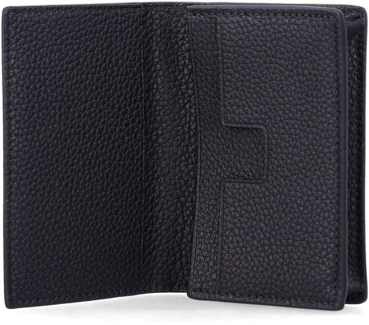 Tom Ford Soft Grain Leather T Line Business Card Nero Zwart