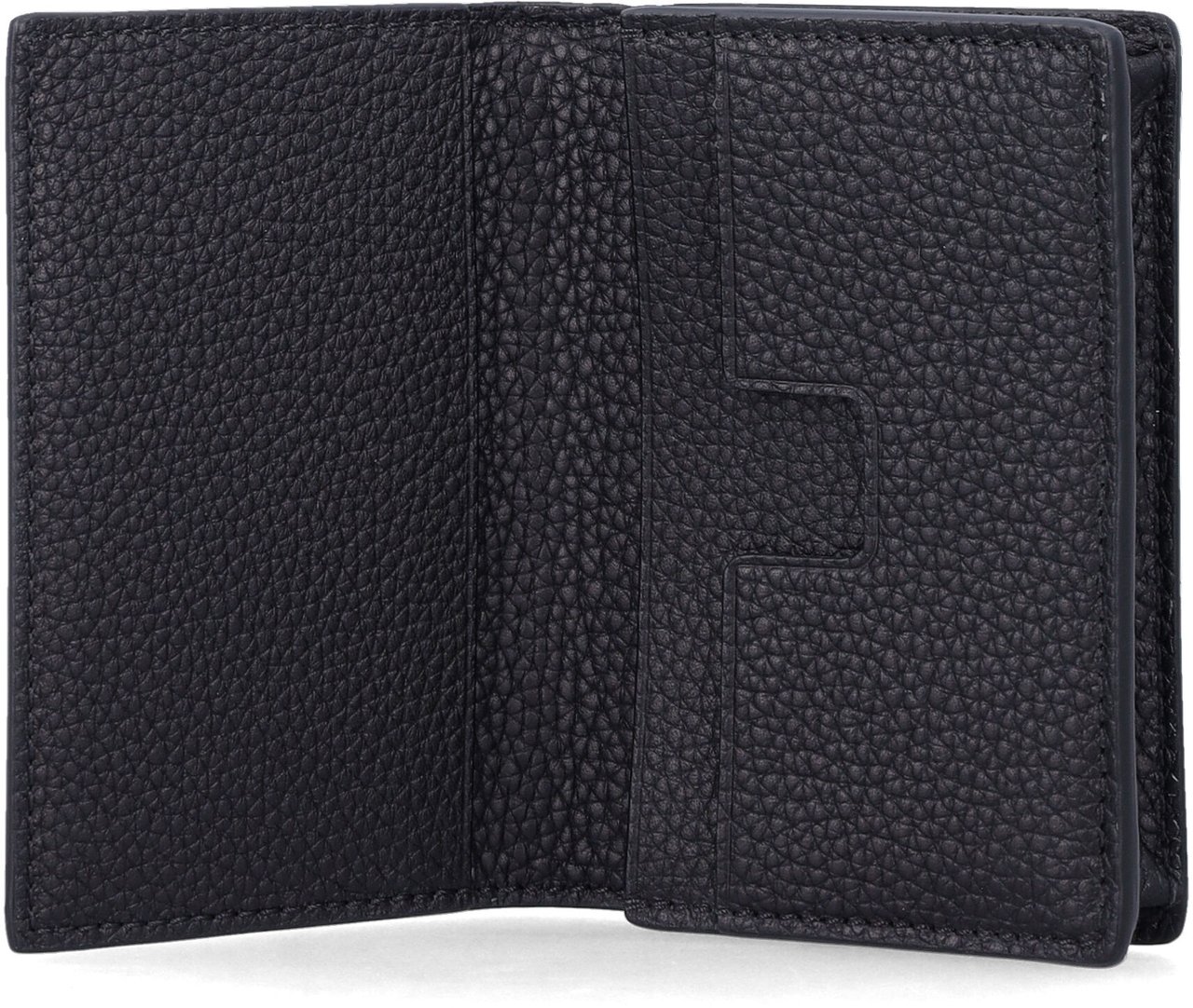 Tom Ford Soft Grain Leather T Line Business Card Nero Zwart