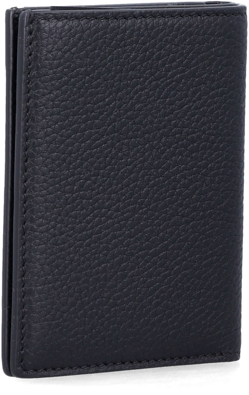 Tom Ford Soft Grain Leather T Line Folding Card H Nero Zwart