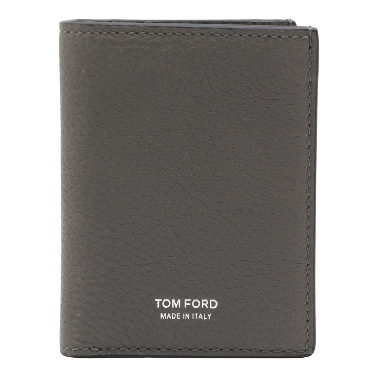 Tom Ford Textured Bi-Fold Wallet With Subtle Embossed Logo Grijs