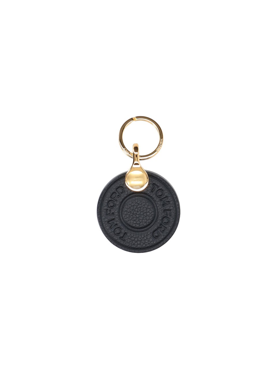 Tom Ford Leather Key Ring, Black Zwart