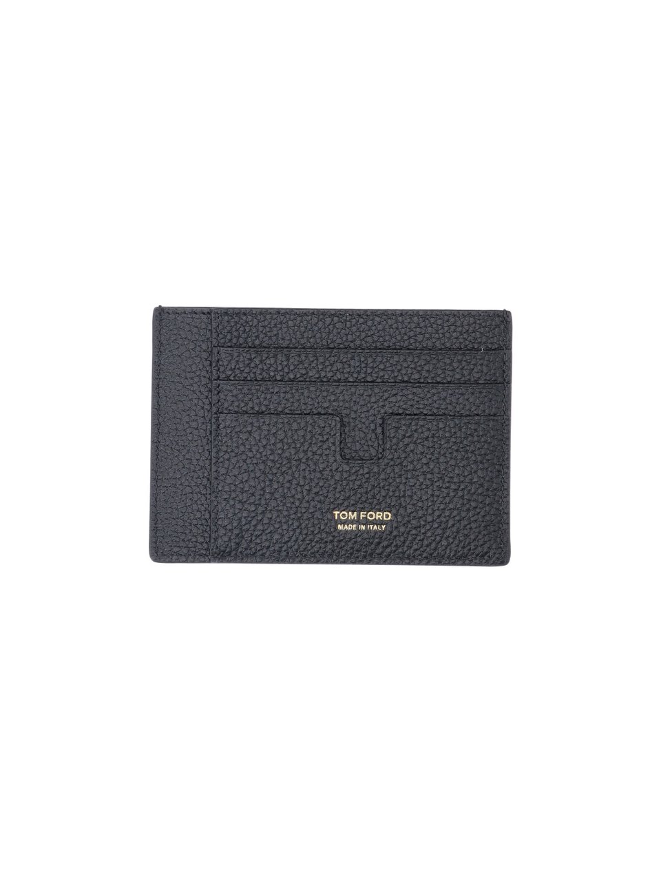Tom Ford Black T Line Calf Leather Wallet Zwart