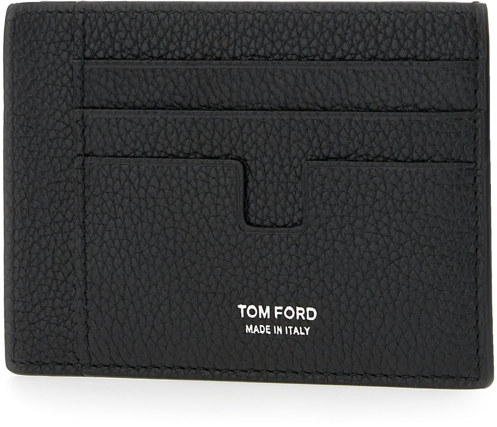 Tom Ford Tom Ford Black leather card holder Zwart