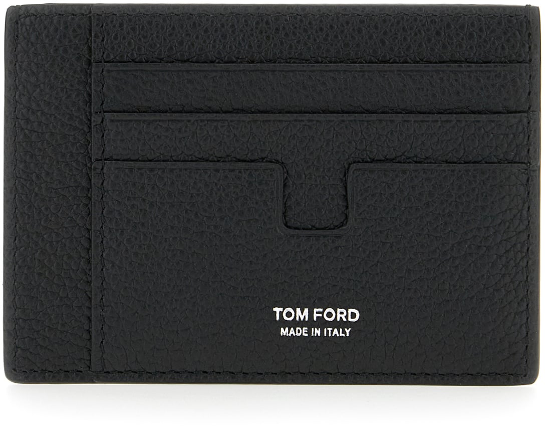 Tom Ford Tom Ford Black leather card holder Zwart