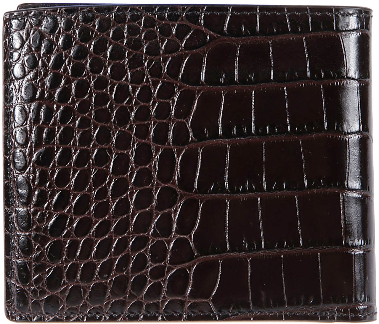 Tom Ford Shiny Printed Croc Exotic T Line Wallet Brown Bruin