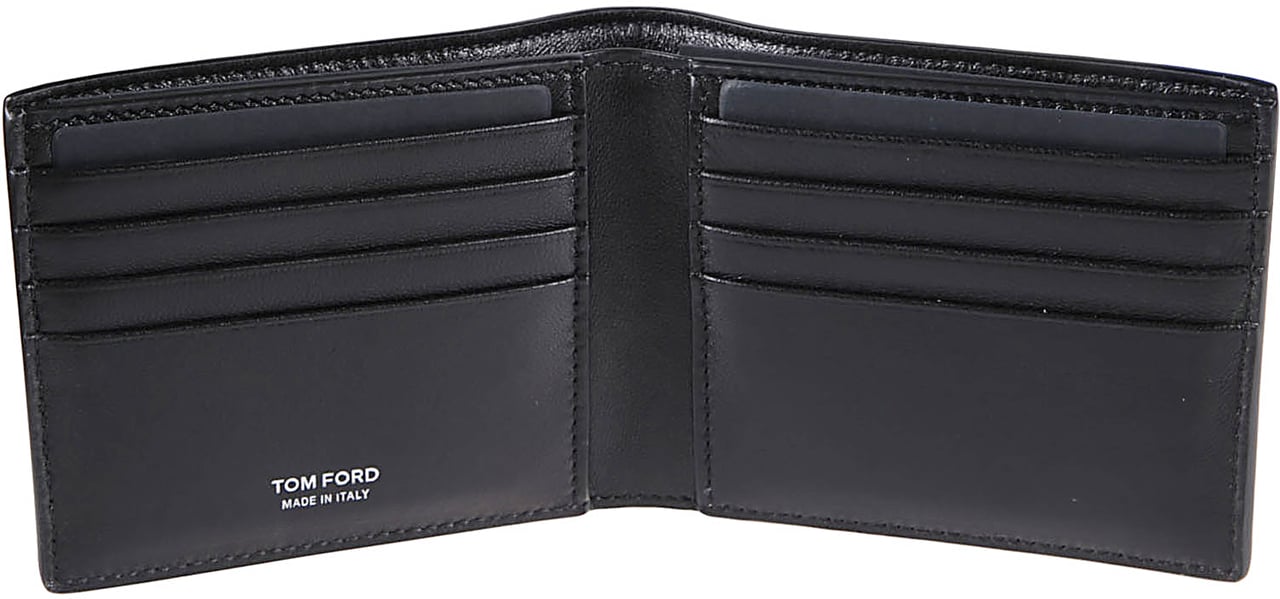 Tom Ford Shiny Printed Croc Exotic T Line Wallet Black Zwart