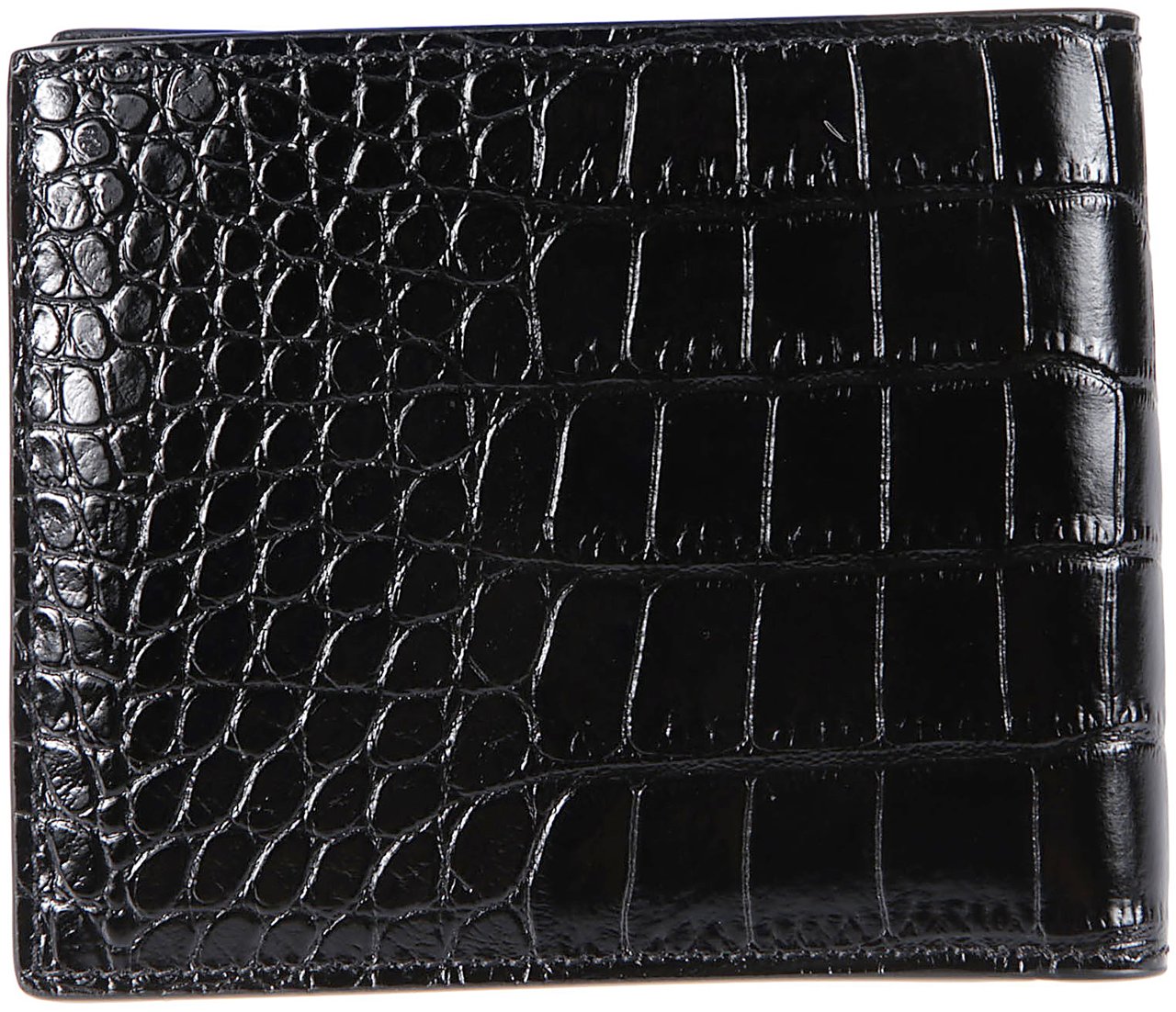 Tom Ford Shiny Printed Croc Exotic T Line Wallet Black Zwart
