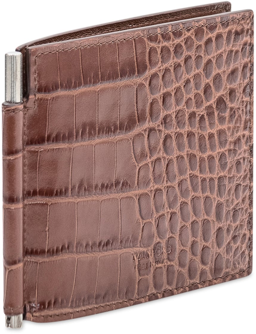 Tom Ford Portafoglio Clip Exotic Line Bruin