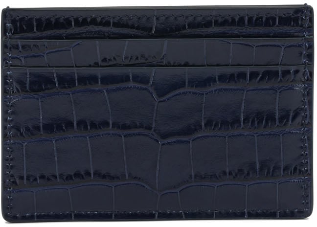 Tom Ford Tom Ford croco embossed leather cardholder Blauw