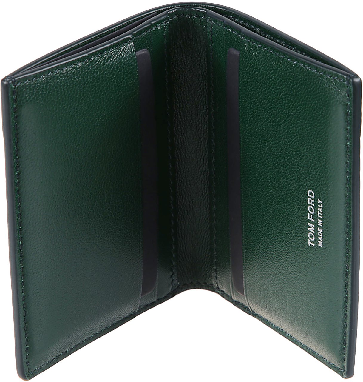 Tom Ford Shiny Printed Croc Exotic Line Folding Wallet Green Groen
