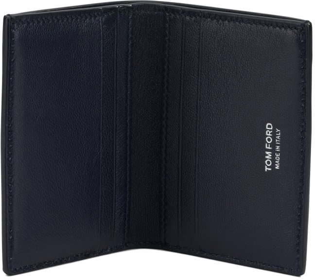 Tom Ford Tom Ford blue croc-embossed leather cardholder Blauw