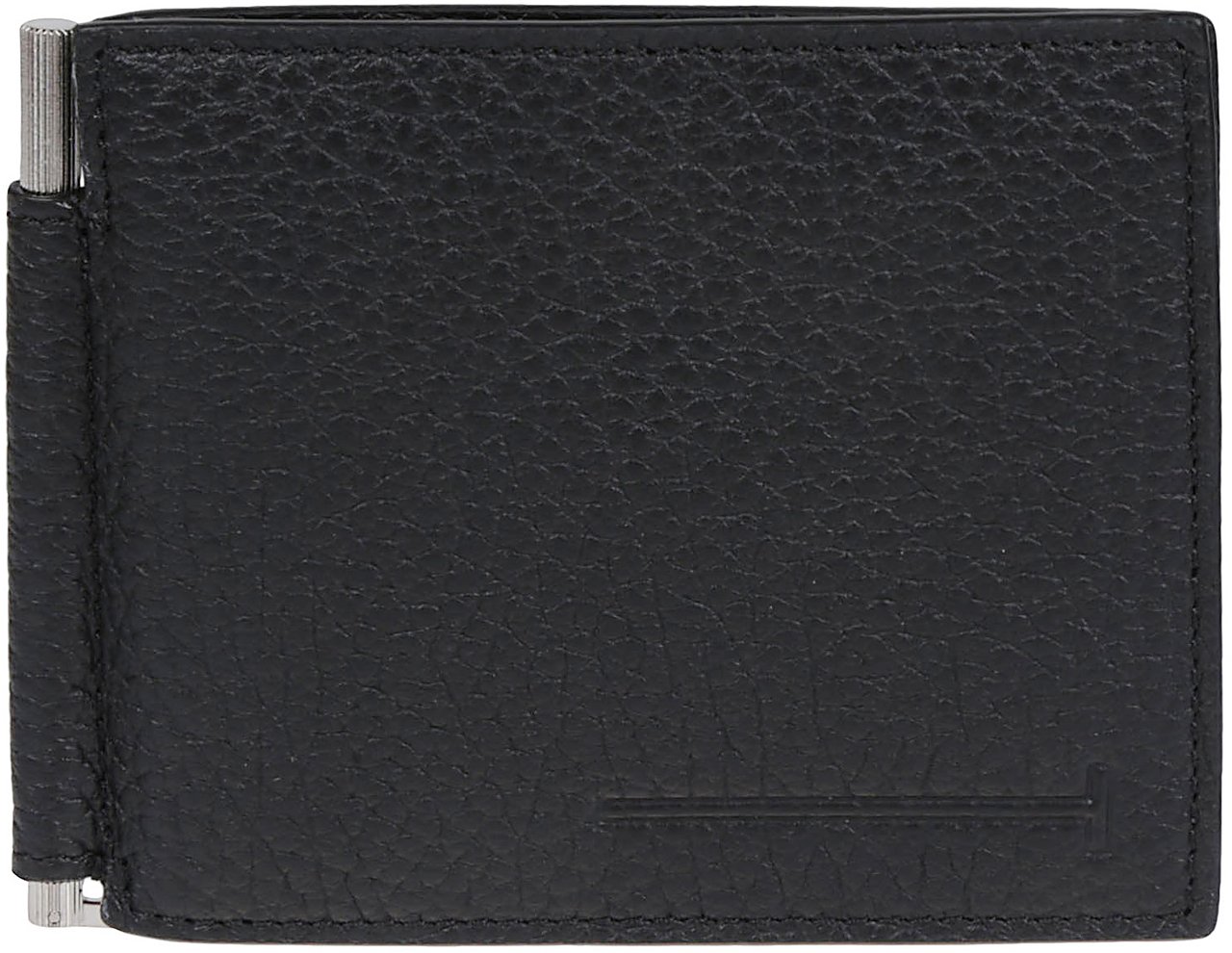 Tom Ford Printed Elongated T Line Money Clip Wallet Black Zwart