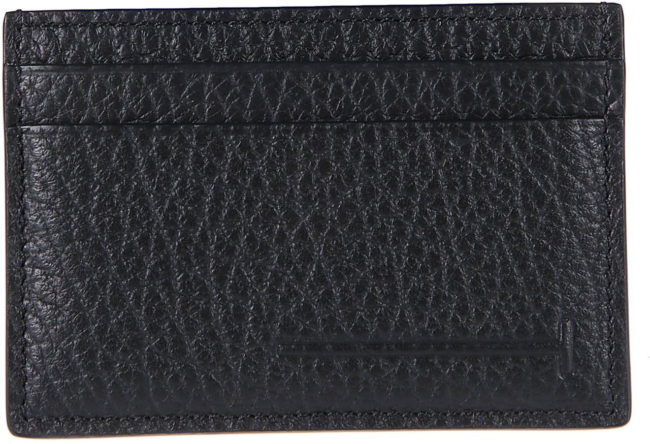 Tom Ford Elongated T Line Classic Credit Card Holder Black Zwart