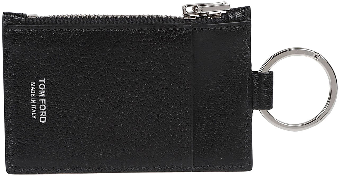 Tom Ford Logo Print Wallet Black Zwart