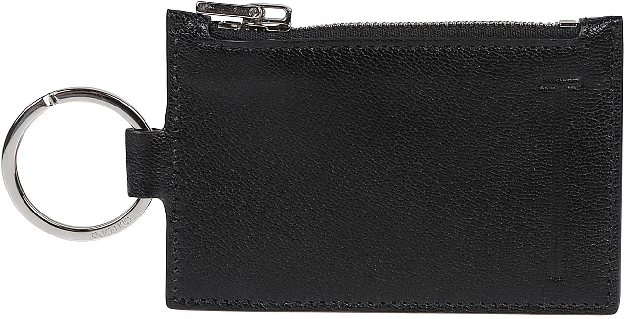 Tom Ford Logo Print Wallet Black Zwart