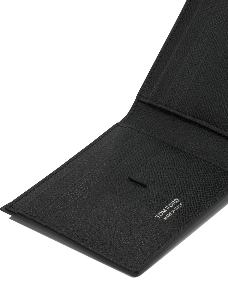 Tom Ford Small grain leather bifold wallet Zwart