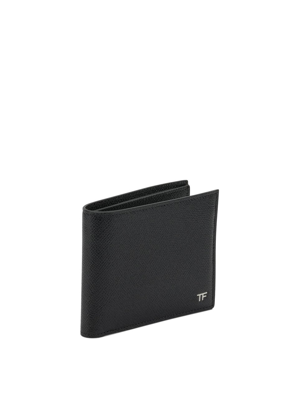 Tom Ford Small grain leather bifold wallet Zwart