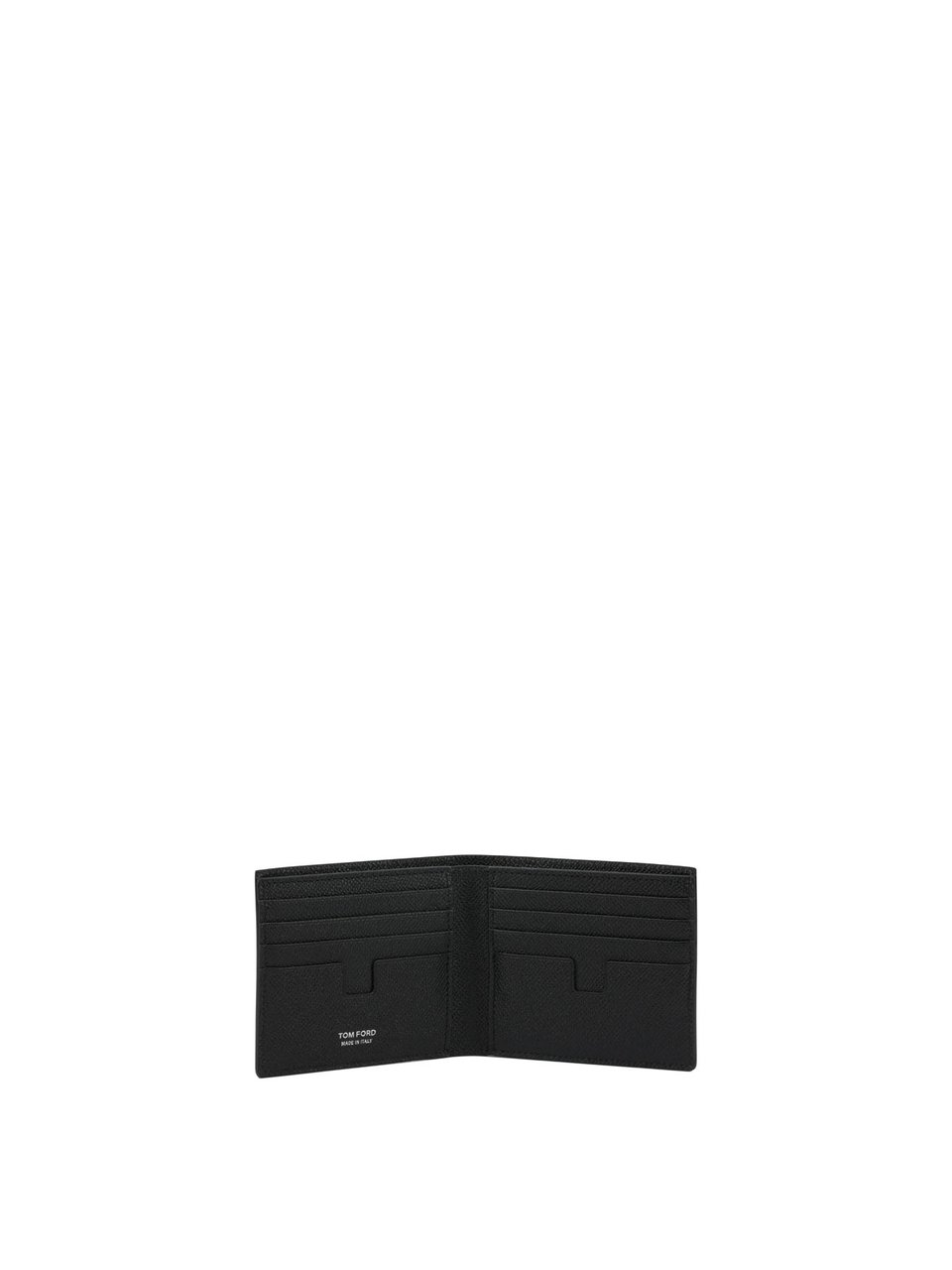 Tom Ford Small grain leather bifold wallet Zwart
