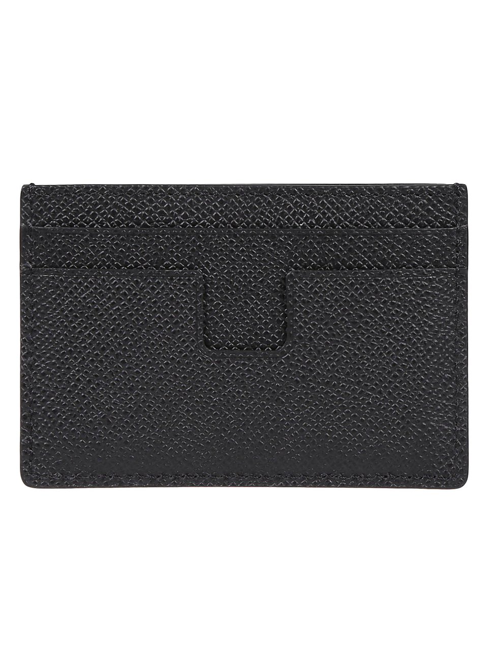 Tom Ford Logo Plaque Classic Credit Card Holder Black Zwart