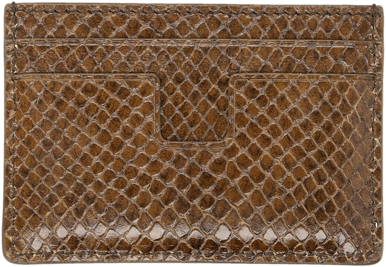 Tom Ford Card Wallet Phyton Print Oak Beige Beige