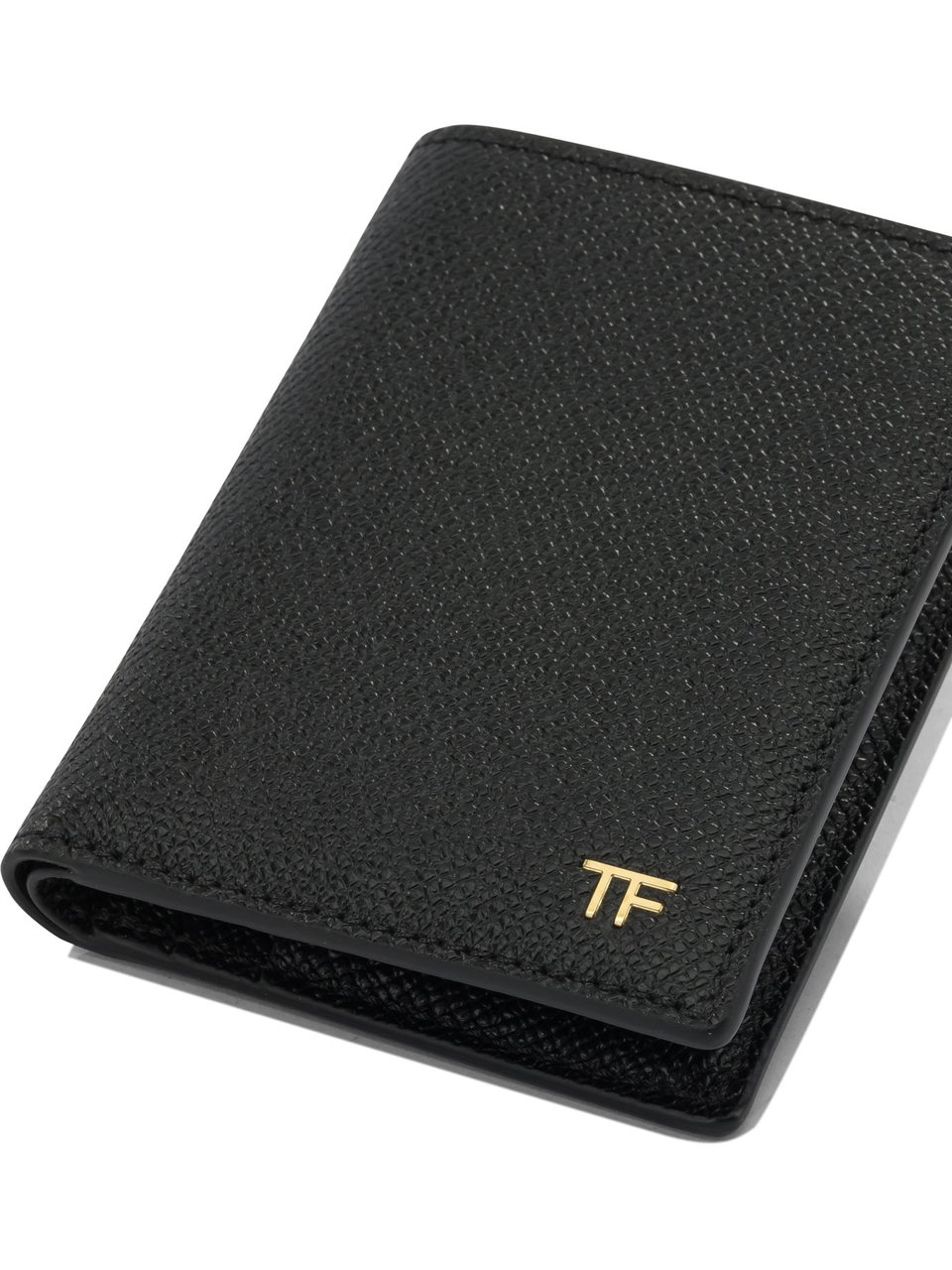 Tom Ford Tom Ford grain leather folding cardholder Zwart