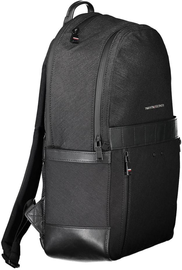 Tommy Hilfiger Tommy Hilfiger Black Nylon Men Backpack Zwart