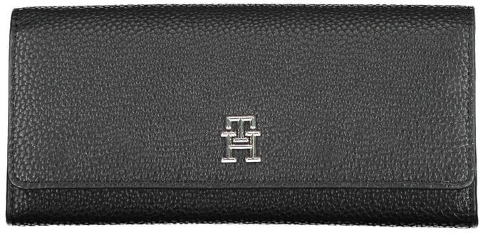 Tommy Hilfiger Tommy Hilfiger Black Polyurethane Women Wallet Zwart