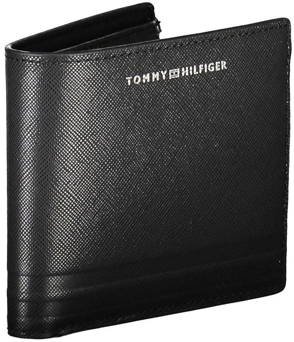 Tommy Hilfiger Tommy Hilfiger Black Leather Men Wallet Zwart