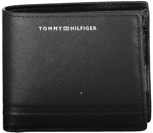 Tommy Hilfiger Tommy Hilfiger Black Leather Men Wallet Zwart