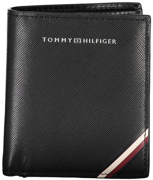 Tommy Hilfiger Tommy Hilfiger Black Leather Men's Wallet Zwart