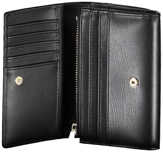 Tommy Hilfiger Tommy Hilfiger Black Polyurethane Women Wallet Zwart